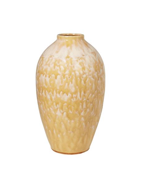 Große Keramik-Vase Ingrid, Keramik, Gelb, Beige, Ø 24 x H 40 cm