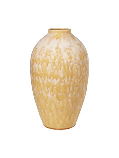 Wazon XL z ceramiki Ingrid, Ceramika, Żółty, beżowy, Ø 24 x W 40 cm