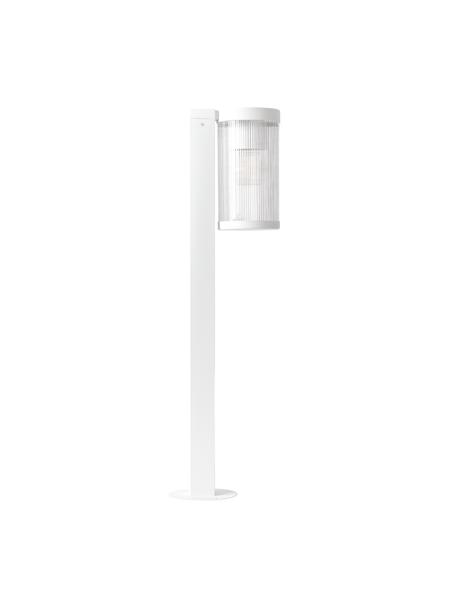 Lámpara de pie regulable para exterior Coupar, Estructura: aluminio recubierto, Blanco, Ø 14 x Al 80 cm