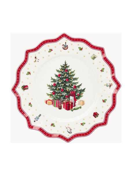 Porzellan-Platzteller Delight, 2 Stück, Premium Porzellan, Weiss, Rot, gemustert, Ø 35 cm