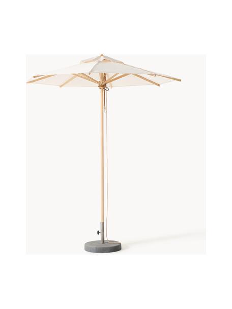 Ronde parasol Classic, verschillende formaten, Frame: gelakt essenhout, Crèmewit, helder hout, Ø 210 x H 251 cm