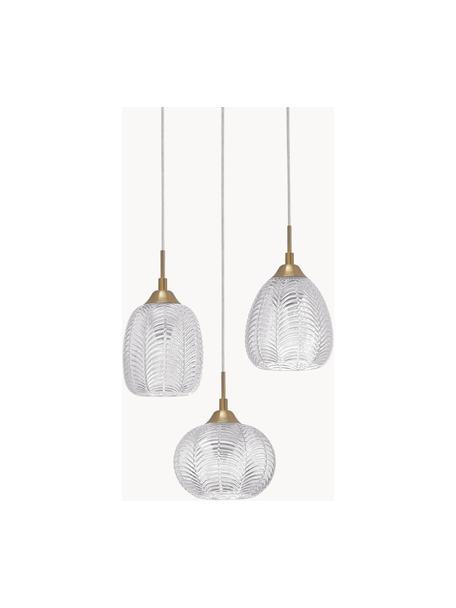 Cluster hanglamp Vario van gesatineerd glas, Lampenkap: gesatineerd glas, Goudkleurig, transparant, Ø 39 cm