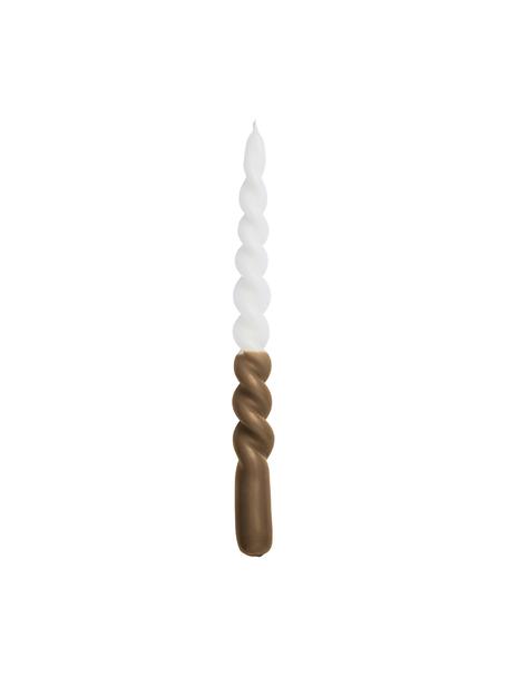Stolní svíčky Twister, 2 ks, Parafínový vosk, Bílá, oranžová, Ø 2 cm, V 25 cm
