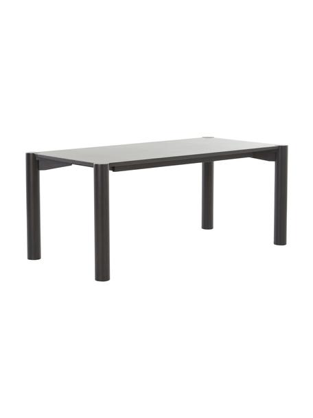 Table en bois de pin Nyhamn, Bois de pin, Bois de pin, noir laqué, larg. 180 x haut. 76 cm