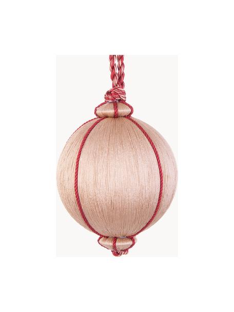 Boules de Noël Dressed, 4 pièces, Fibre synthétique, Pêche, rouge, Ø 10 x haut. 10 cm