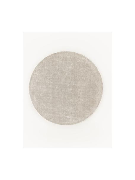 Tapis rond à poils ras tissé à la main Mansa, 56 % laine certifiée RWS, 44 % viscose, Beige, blanc crème, Ø 200 cm (taille L)