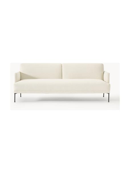 Divano letto 3 posti Fluente, Rivestimento: 100% poliestere Con 115.0, Struttura: legno di pino massiccio, Piedini: metallo verniciato a polv, Tessuto bianco latte, Larg. 220 x Prof. 88 cm