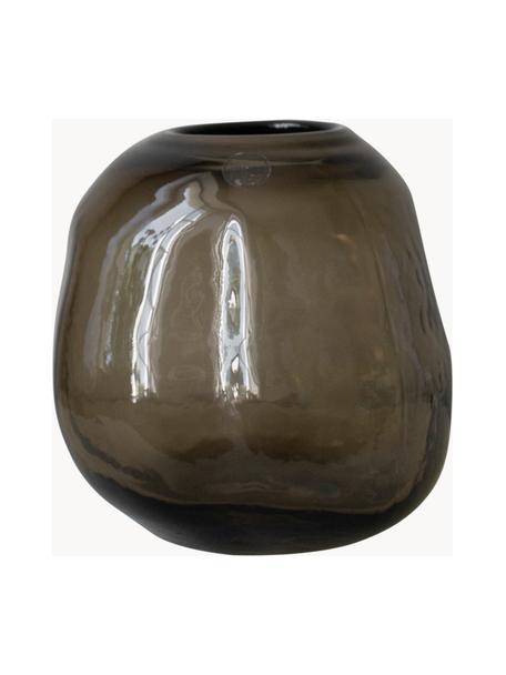 Glas-Vase Pebble, H 20 cm, Glas, Greige, semi-transparent, Ø 20 x H 20 cm