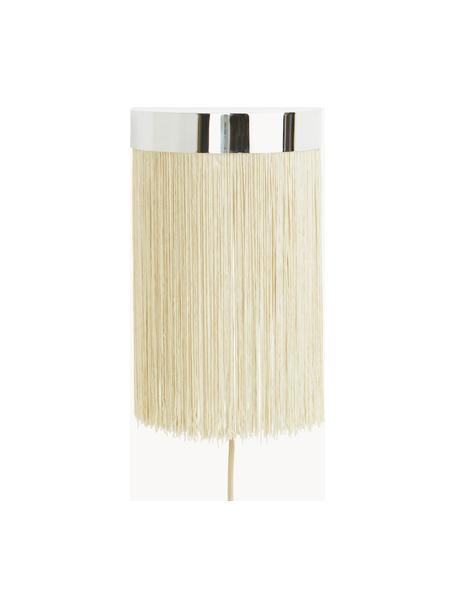 Wandlamp Regency met stekker, Lampenkap: stof, Decoratie: gecoat metaal, Lichtbeige, B 20 x H 34 cm