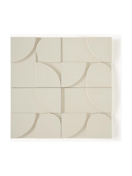 Set 4 decorazioni da parete Massimo, Pannello di fibra a media densità (MDF), Beige chiaro, Larg. 80 x Alt. 80 cm