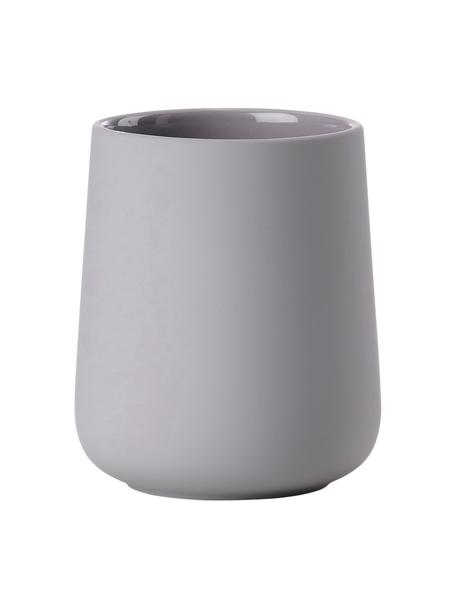 Pohár na zubné kefky z porcelánu Nova One, Porcelán, Svetlosivá, Ø 8 x V 10 cm