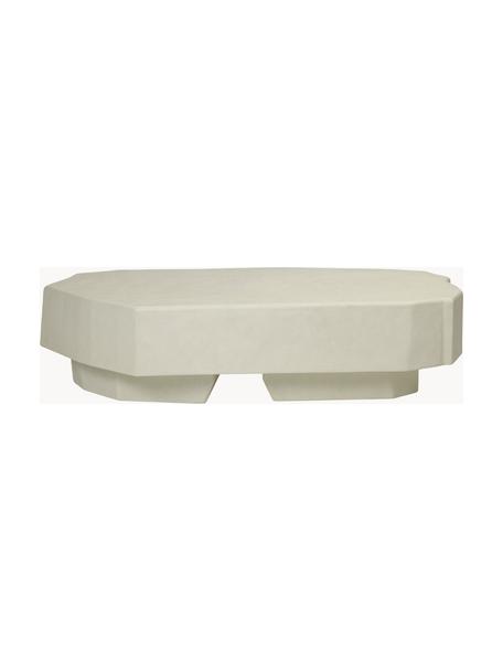 Mesa de centro de hormigón en forma orgánica Staffa, Hormigón reforzado con vidrio, Blanco Off White mate, An 164 x F 82 cm