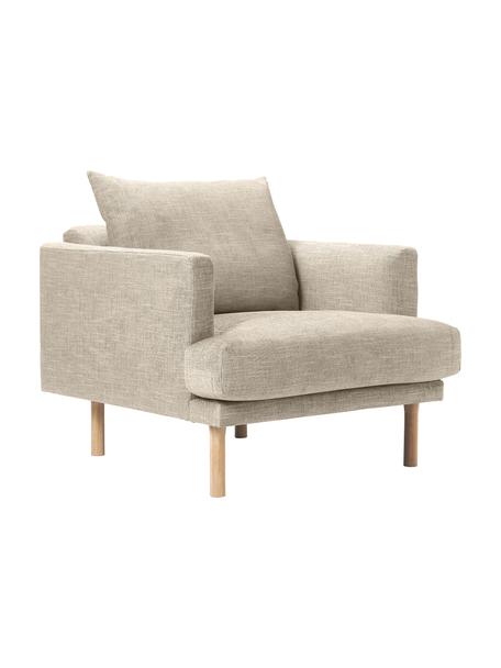 Sofa-Sessel Adrian, Bezug: 47 % Viskose, 23 % Baumwo, Gestell: Sperrholz, Füße: Eichenholz, geölt, Webstoff Dunkelbeige, B 90 x H 79 cm