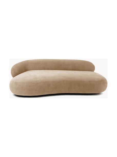 Divano curvo 3 posti Alba, Rivestimento: 97% poliestere, 3% nylon , Struttura: legno massiccio di abete , Piedini: plastica, Tessuto beige, Larg. 235 x Prof. 114 cm, schienale a sinistra