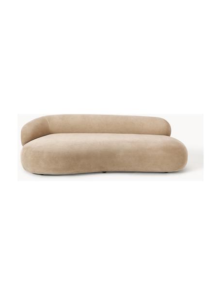 Niervormige bank Alba (3-zits), Bekleding: 97% polyester, 3% nylon M, Frame: massief sparrenhout, FSC-, Poten: kunststof, Geweven stof beige, B 235 x D 114 cm, rugleuning links