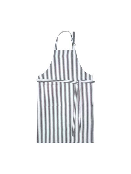 Delantal a rayas de algodón Strips, 100% algodón, Lila, turquesa, An 97 x L 70 cm
