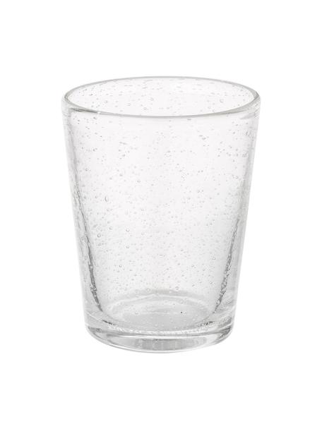 Ručně foukaná sklenice se vzduchovými bublinami Bubble, 4 ks, Foukané sklo, Transparentní se vzduchovými bublinami, Ø 8 x V 10 cm, 250 ml