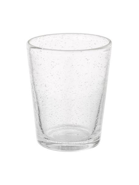 Ručne fúkané poháre na vodu Bubble, 4 ks, Fúkané sklo, Priehľadná so vzduchovými bublinkami, Ø 8 x V 10 cm, 250 ml