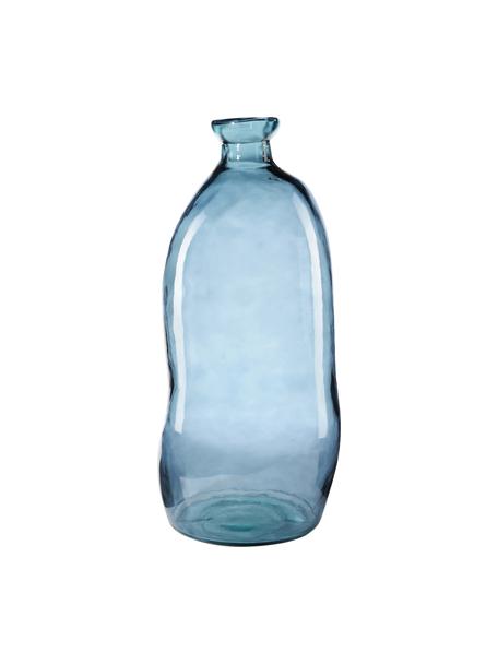 Flessenvaas Dina in blauw, Gerecycled glas, GRS-gecertificeerd, Blauw, Ø 34 x H 73 cm