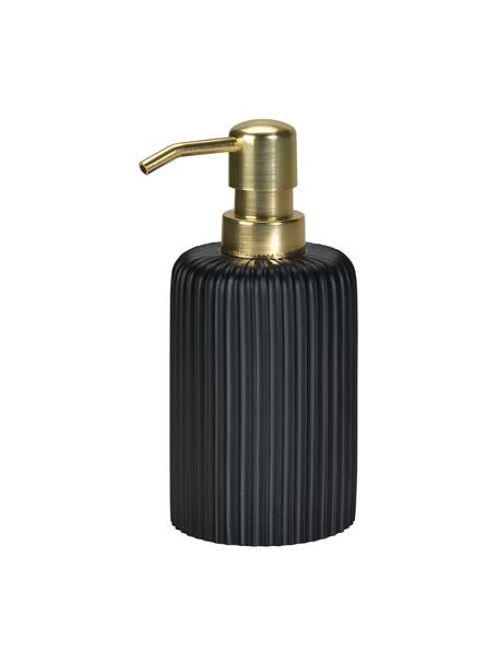 Dispenser sapone Blackheath, Contenitore: poliresina, Testa della pompa: plastica, Nero ottonato, Ø 7 x Alt. 16 cm