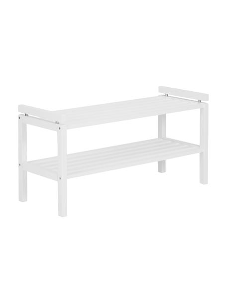 Drevený regál na topánky s 2 policami Confetti, Lakované dubové drevo, Biela, Š 80 x V 40 cm