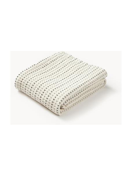 Bavlnená deka s vaflovou štruktúrou Kimber, 100 % bavlna, Krémová, sivá, Š 130 x D 170 cm