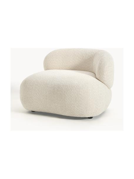 Fauteuil lounge en peluche-bouclé Alba, Peluche-bouclé blanc cassé, larg. 102 x prof. 89 cm, dossier à droite