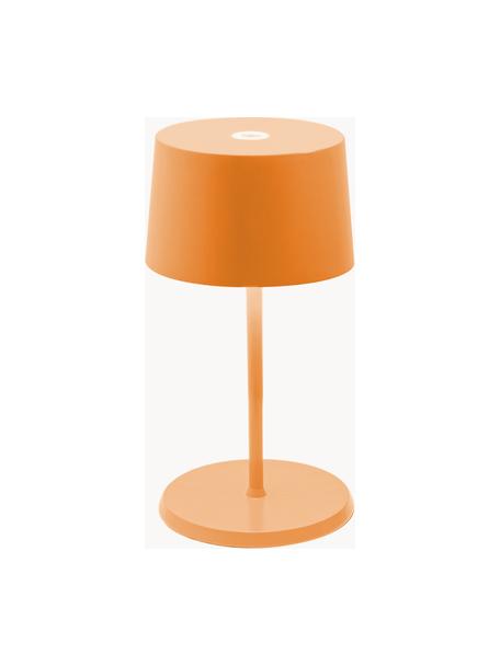 Lampada da tavolo portatile a LED luce regolabile Olivia Pro, Lampada: alluminio rivestito, Arancione, Ø 11 x Alt. 22 cm
