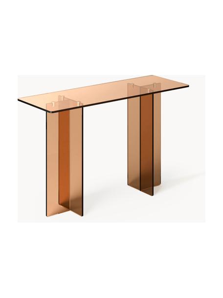 Skleněný konzolový stolek Anouk, Sklo, Hnědá, Š 120 cm, V 75 cm