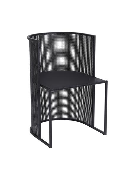 Ogrodowe krzesło z podłokietnikami Bauhaus, Stal malowana proszkowo, Czarny, S 51 x T 53 cm