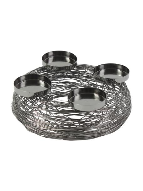 Wieniec adwentowy Tangle, Metal, Czarny nikiel, Ø 28 x W 11 cm