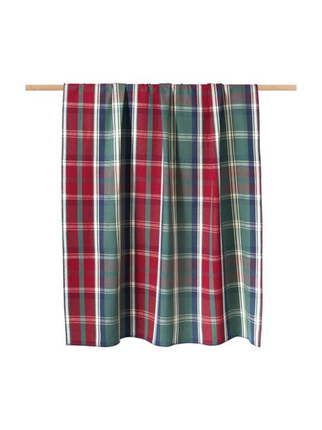 Kockovaná flanelová deka Stirling, 100 %  bavlna, Zelená, červená, Š 140 x D 190 cm