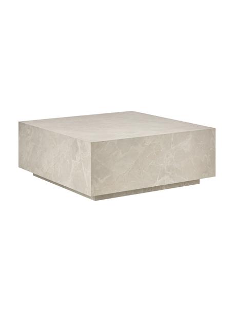 Tavolino da salotto effetto travertino Lesley, Pannello di fibra a media densità (MDF) rivestito con foglio di melamina, Effetto travertino beige, opaco, Larg. 90 x Alt. 35 cm