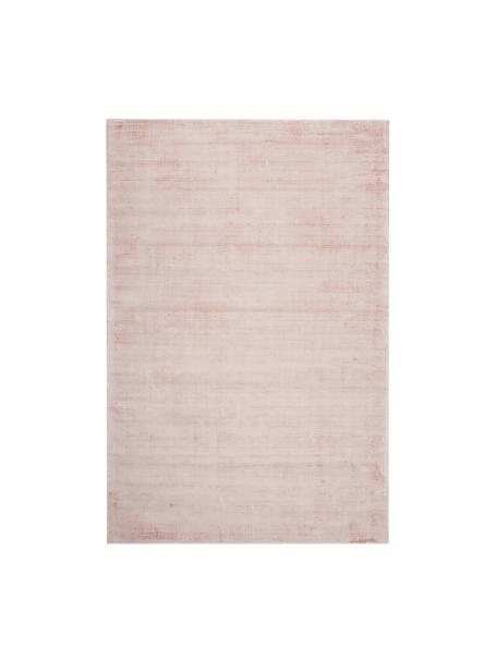 Tappeto in viscosa rosa tessuto a mano Jane, Retro: 100% cotone, Rosa, Larg. 90 x Lung. 150 cm (taglia XS)