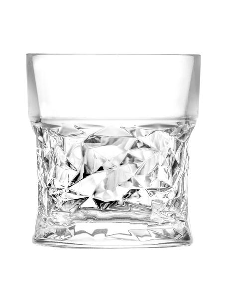Kristallgläser Bicchiero mit geometrischem Relief, 6 Stück, Kristallglas, Transparent, Ø 9 x H 10 cm