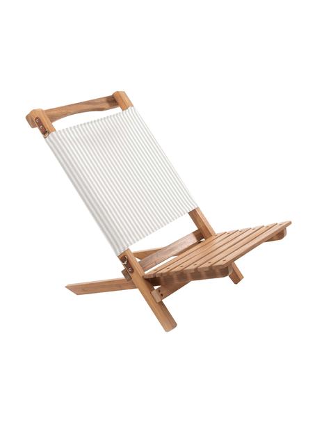 Sedia a sdraio pieghevole Lauren's, Struttura: legno, Verde salvia, bianco, marrone, Larg. 41 x Alt. 58 cm