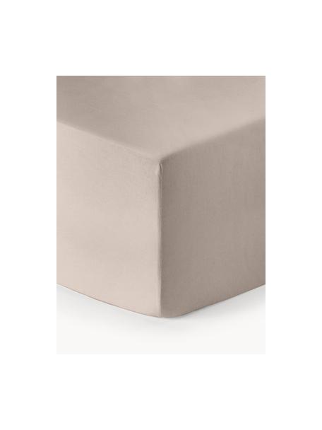 Boxspring-Spannbettlaken Biba, Flanell, Webart: Flanell, Beige, B 90 x L 200 cm, H 35 cm