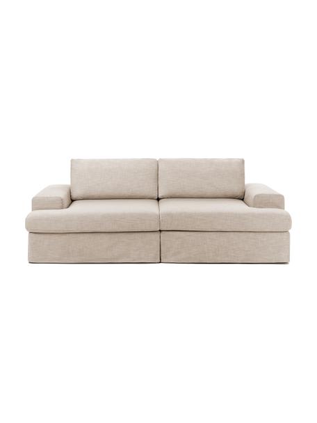 Modulares Sofa Russell (2-Sitzer) in Taupe, Bezug: 100% Baumwolle Der strapa, Gestell: Massives Kiefernholz FSC-, Stoff Taupe, B 206 x H 77 cm