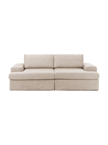 Divano componibile 3 posti Russell, Rivestimento: 100% cotone Con 50.000 ci, Struttura: legno di pino massiccio c, Piedini: plastica, Tessuto taupe, Larg. 206 x Alt. 77 cm