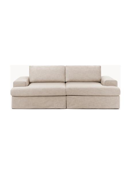 Sofa modułowa Russell (3-osobowa), Tapicerka: 100% bawełna Dzięki tkani, Stelaż: lite drewno sosnowe z cer, Nogi: tworzywo sztuczne, Beżowa tkanina, S 206 x G 103 cm