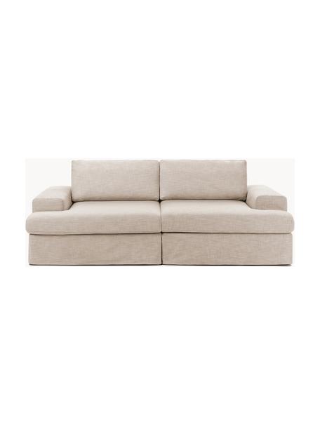 Canapé modulable 3 places avec revêtement amovible Russell, Tissu beige, larg. 206 x prof. 103 cm