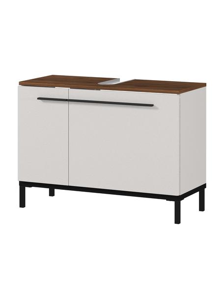Waschbeckenunterschrank Elisa, B 80 cm, Oberfläche: Spanplatte mit Melaminhar, Korpus: Spanplatte, melaminbeschi, Beige, Dunkles Holz, B 80 x H 59 cm