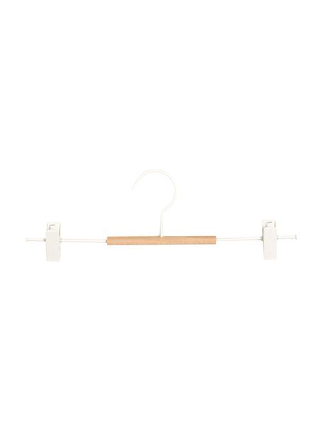 Kleiderbügel Adult Clip, 5 Stück, Holz, Stahl, pulverbeschichtet, Weiss, B 35 x H 12 cm