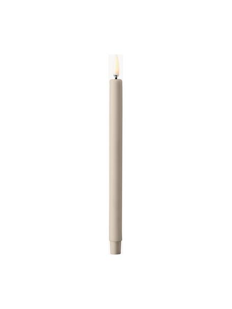 Bougies LED Stoff Nagel, 2 pièces, Plastique recouvert de cire de paraffine, Beige clair, haut. 20 cm