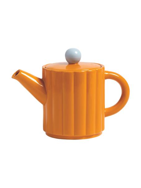Čajová kanvica Tube, 900 ml, Kamenina, Oranžová, svetlomodrá, 900 ml