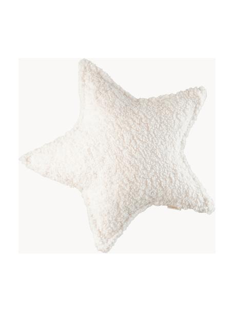 Teddy-Kuschelkissen Star, Bezug: Teddy (100 % Polyester), Off White, B 40 x L 37 cm