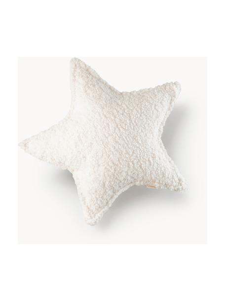 Cojín peluche de borreguillo Star, Tapizado: borreguillo (100% poliést, Blanco Off White, An 40 x L 37 cm