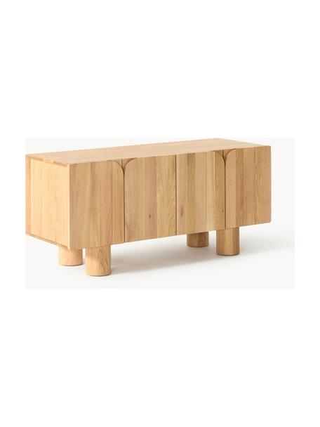 Mueble TV de madera de roble Cadi, Madera de roble aceitada, An 120 x Al 55 cm