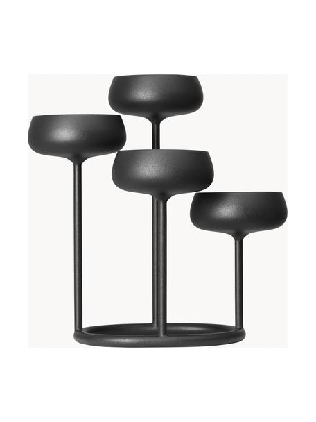 Svícen Nappula, Ocel s práškovým nástřikem, Antracitová, Š 25 cm, V 26 cm