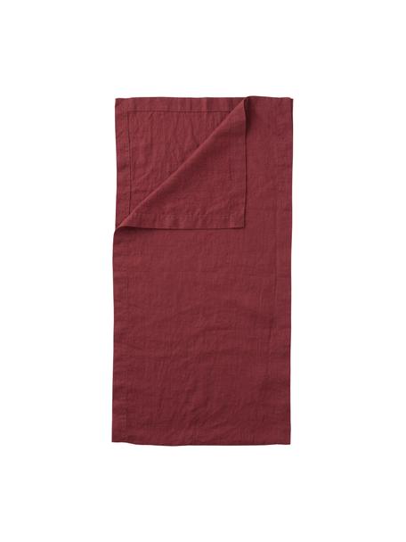 Chemin de table pur lin rouge Pembroke, 100 % pur lin, Rouge, larg. 40 x long. 150 cm
